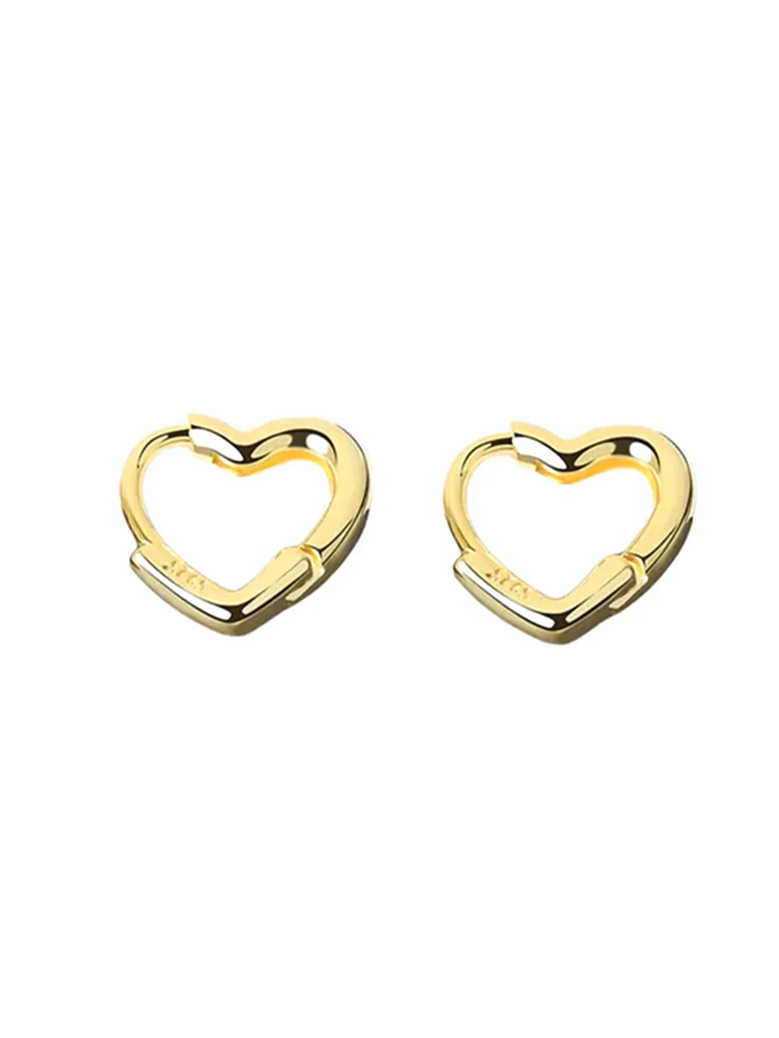 925 Sterling Silver Heart Hoop Earrings