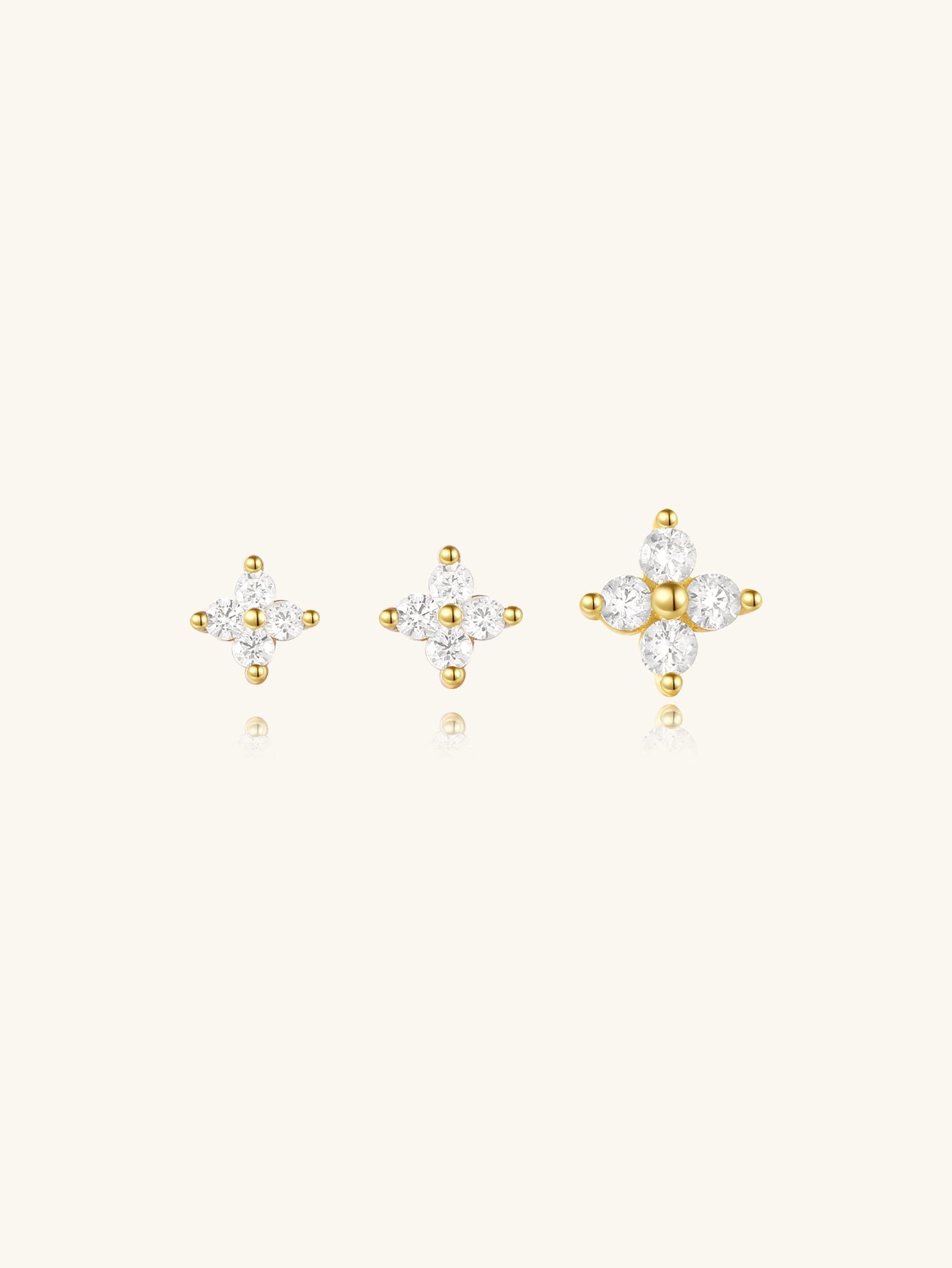 925 Chic Flower Zircon Sterling Silver Stud Earrings