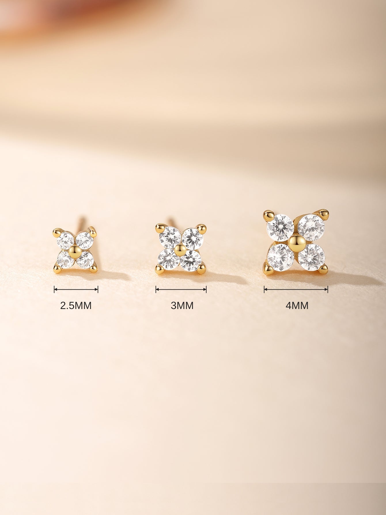 925 Chic Flower Zircon Sterling Silver Stud Earrings