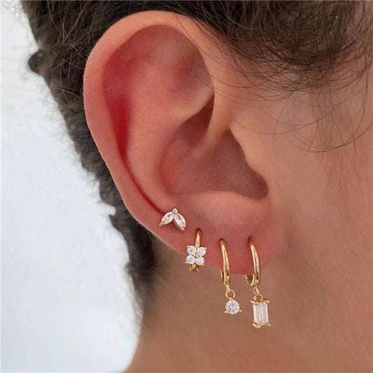 White Gold Earring Set