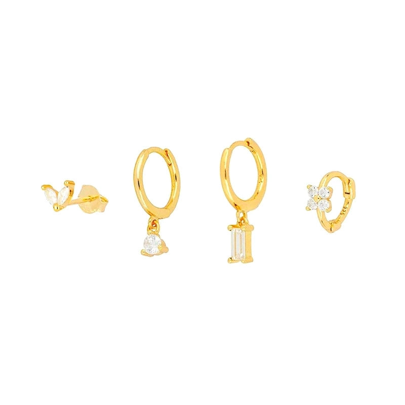 White Gold Earring Set