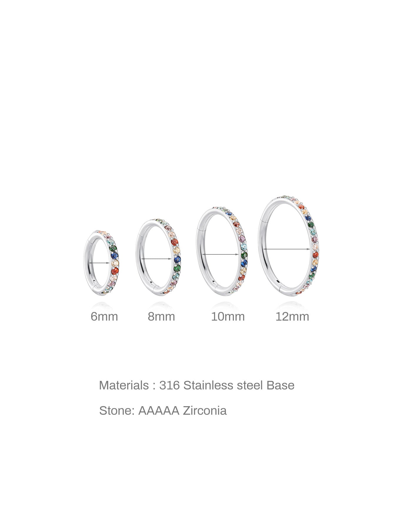 Titanium Waterproof Colourful Cartilage Hoop