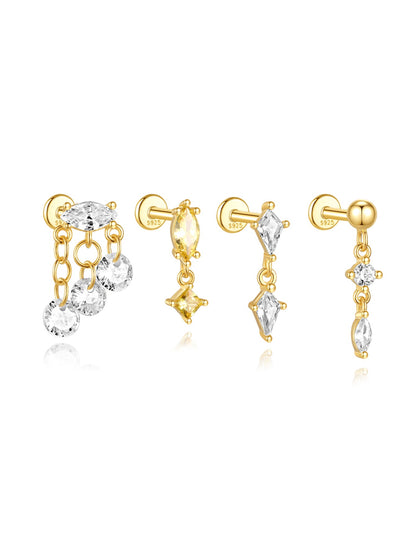 925 Gorgeous Ice Crystal Pendant Earring Series