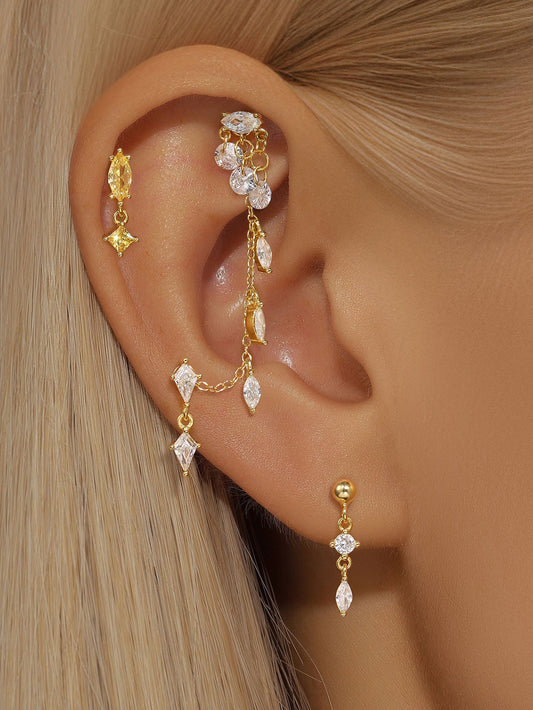 925 Gorgeous Ice Crystal Pendant Earring Series