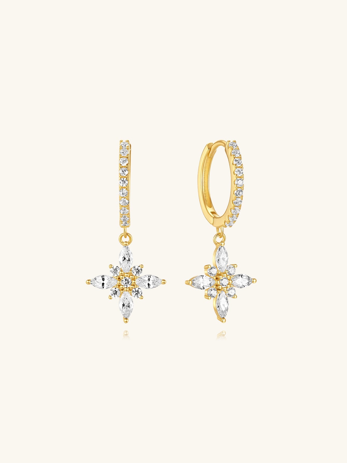 Flower Inlaid Zircon Earrings