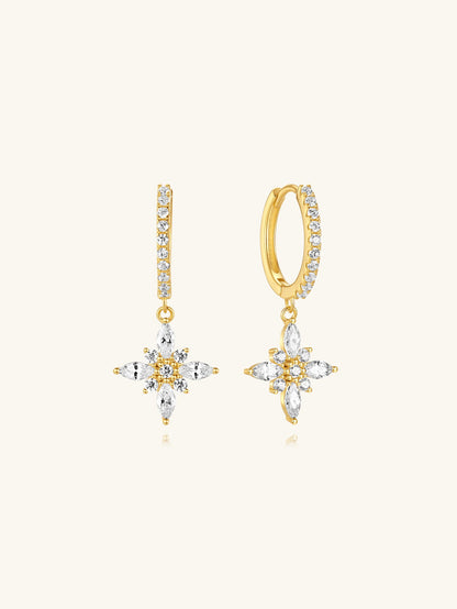 Flower Inlaid Zircon Earrings