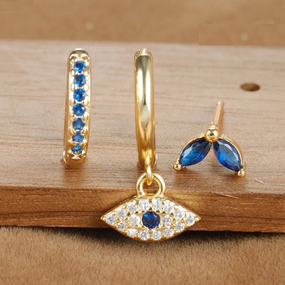 Delicate Blue Diamond Earring Set