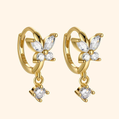 Crystal Butterfly Huggie Earrings