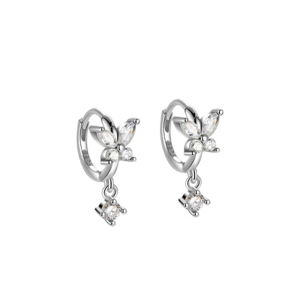 Crystal Butterfly Huggie Earrings