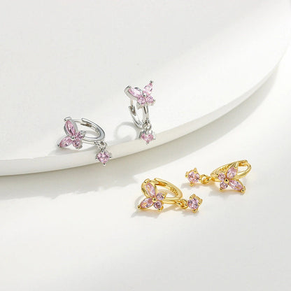 Crystal Butterfly Huggie Earrings