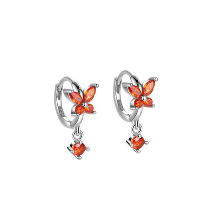 Crystal Butterfly Huggie Earrings