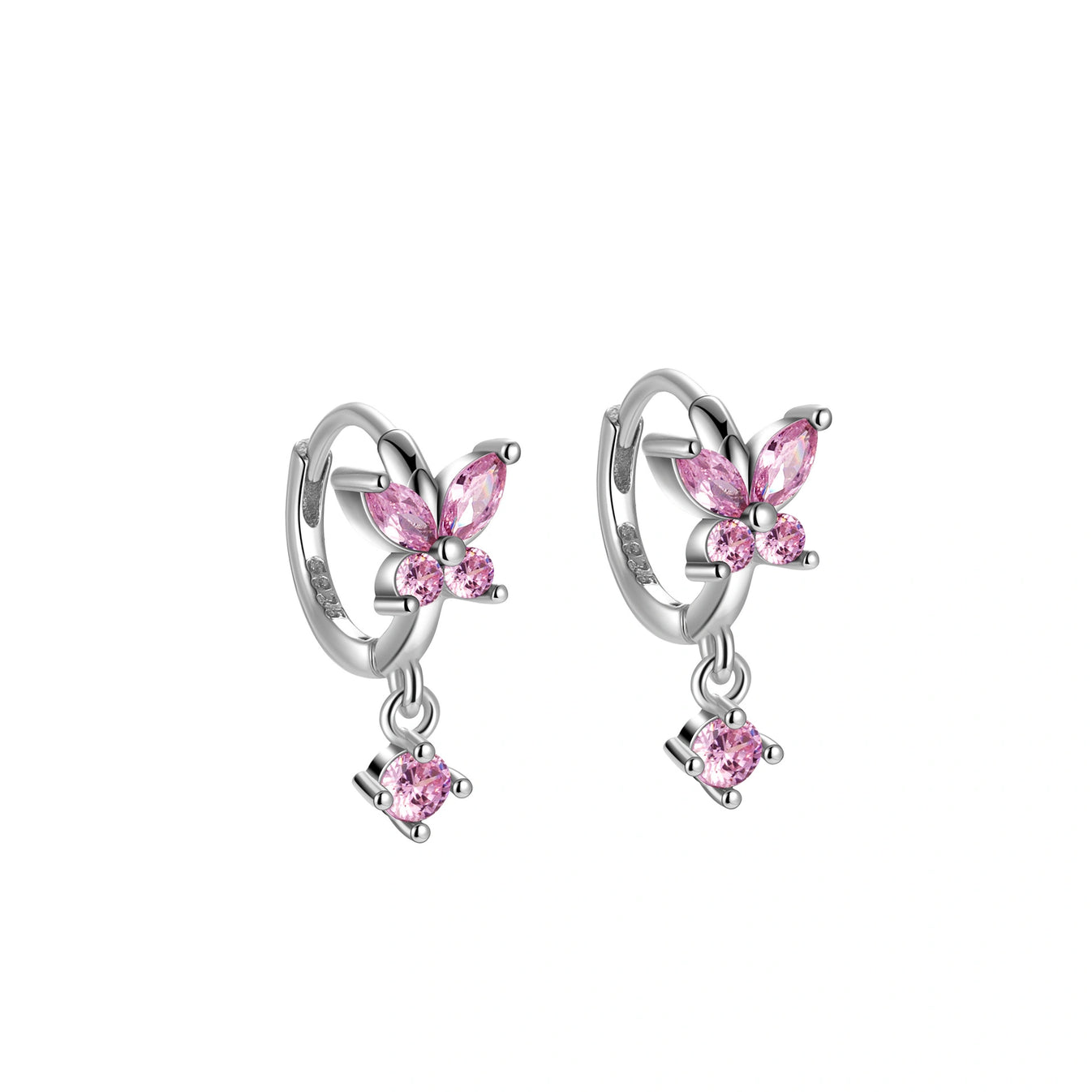 Crystal Butterfly Huggie Earrings