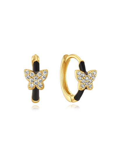 925 Heart Butterfly Earrings Set