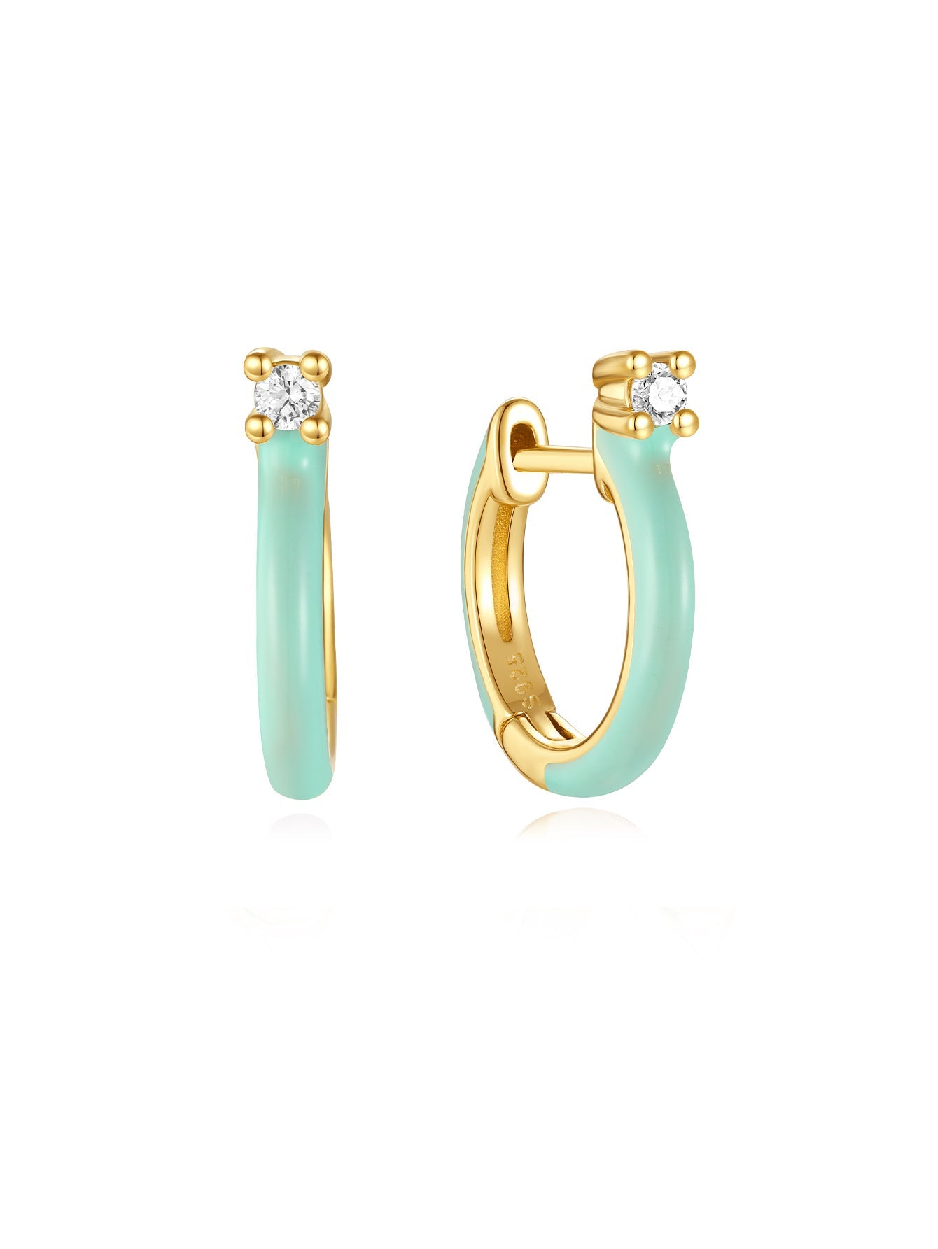 Delicate Green S925 Earring Set