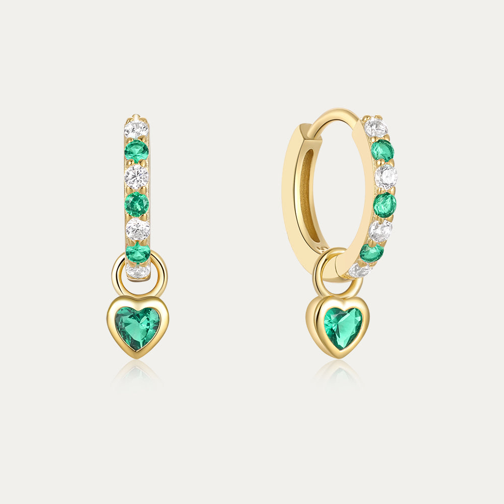 Romantic Heart-Shaped Zircon Pendant Earrings