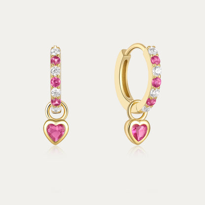 Romantic Heart-Shaped Zircon Pendant Earrings