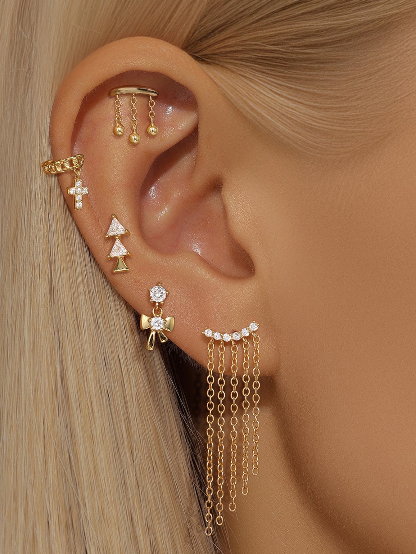 925 Cross Tassel Pendant Earrings Series