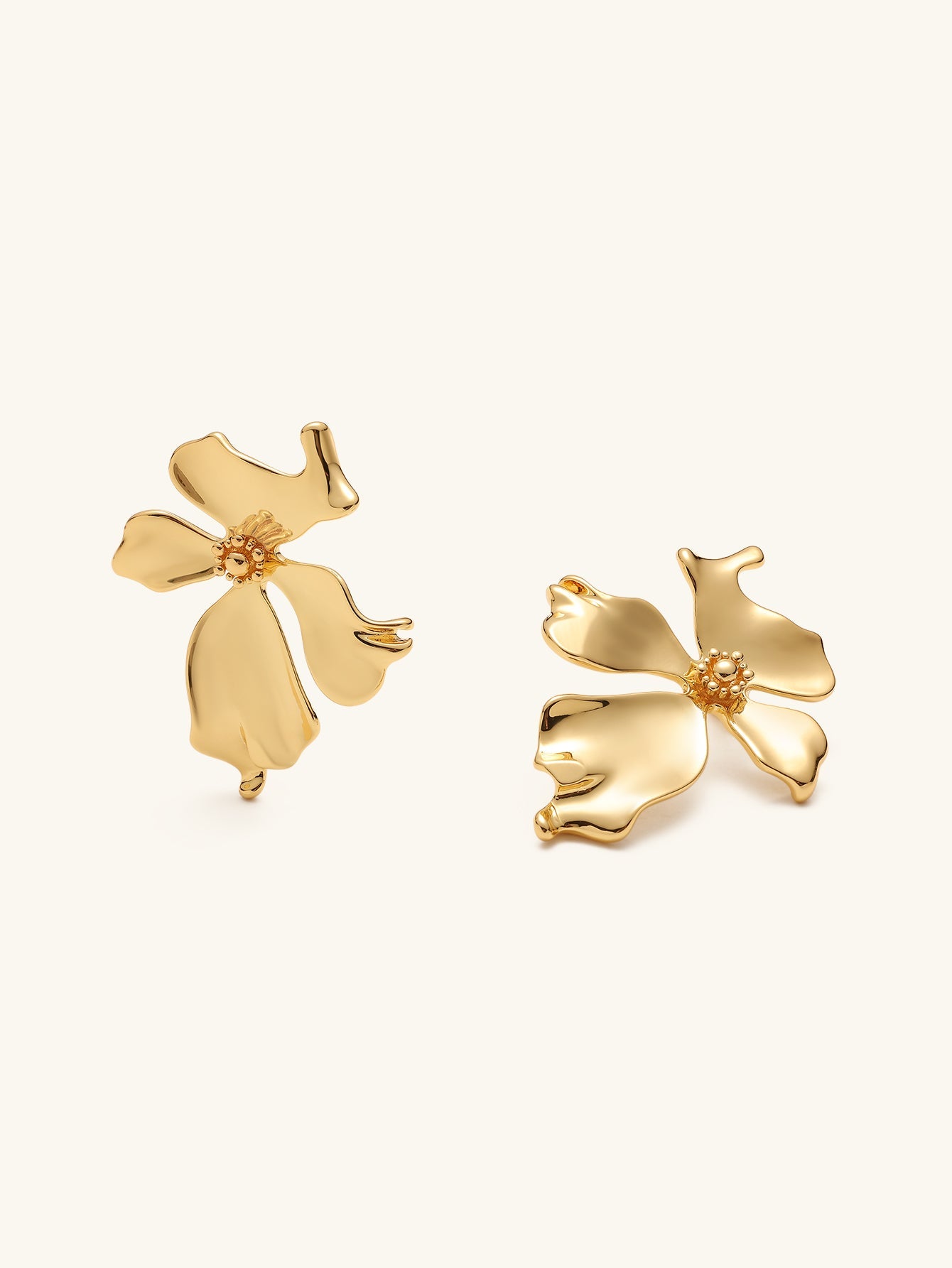 Simple Delicate Metal Flower Earrings