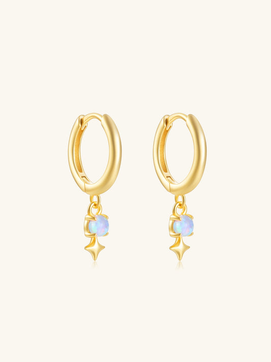 925 Sterling Silver Opal Drop Earrings