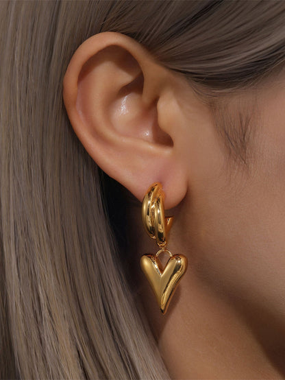 Metal Retro Exaggerated Heart Earrings