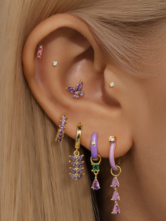 S925 Gorgeous Violet Earring Set