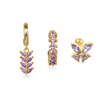 S925 Gorgeous Violet Earring Set