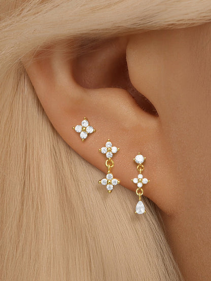 S925 Flower Pendant Earring Series