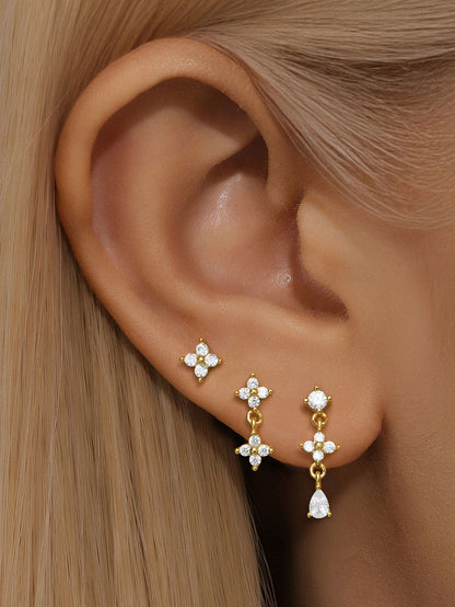 S925 Flower Pendant Earring Series