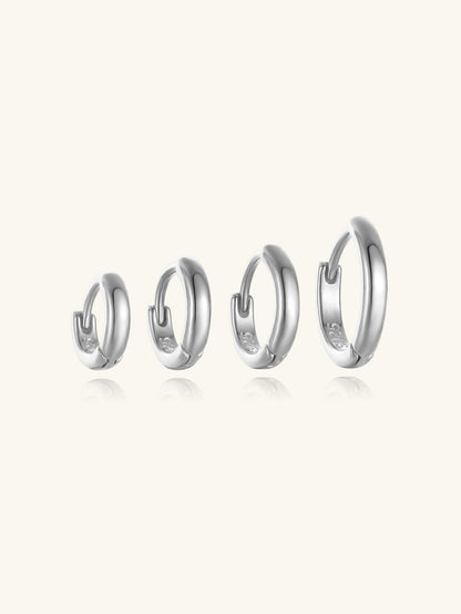 925 Sterling Silver Multi Size Hoop Earrings