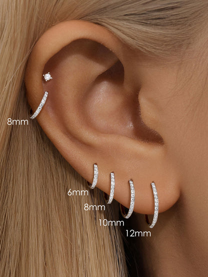 Titanium Waterproof Multiple Sizes Cartilage Hoop