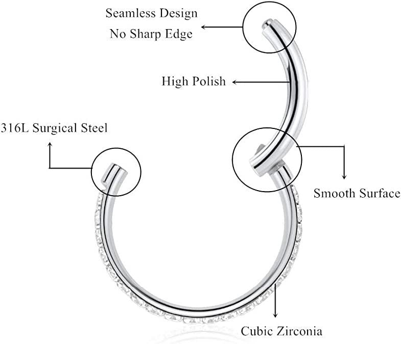 Titanium Waterproof Multiple Sizes Cartilage Hoop