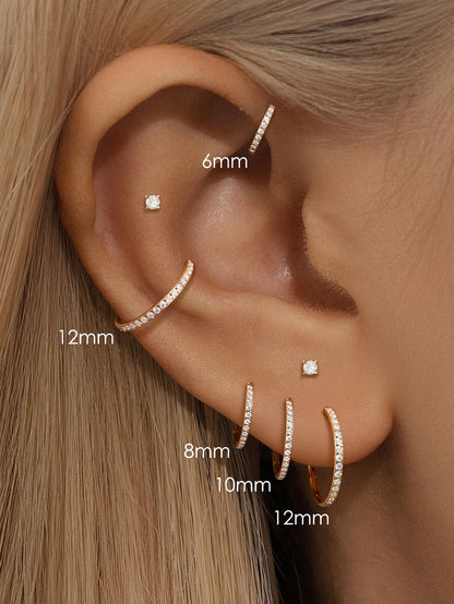 Titanium Waterproof Multiple Sizes Cartilage Hoop