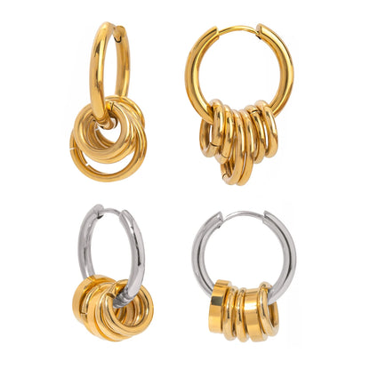 Multi-Layer Circle Irregular Geometric Hollow Earrings