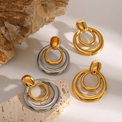 Double-layer Hollow Design Earrings