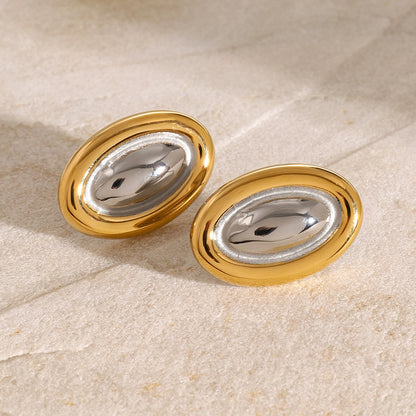 Fashionable Gold And Silver Earrings