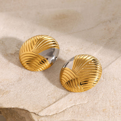 Fashionable Gold And Silver Earrings