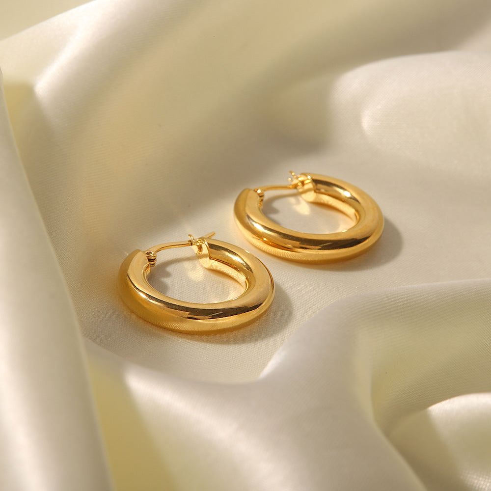 18K Gold-Filled Thick Hoop Earrings