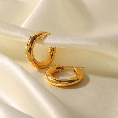 18K Gold-Filled Thick Hoop Earrings