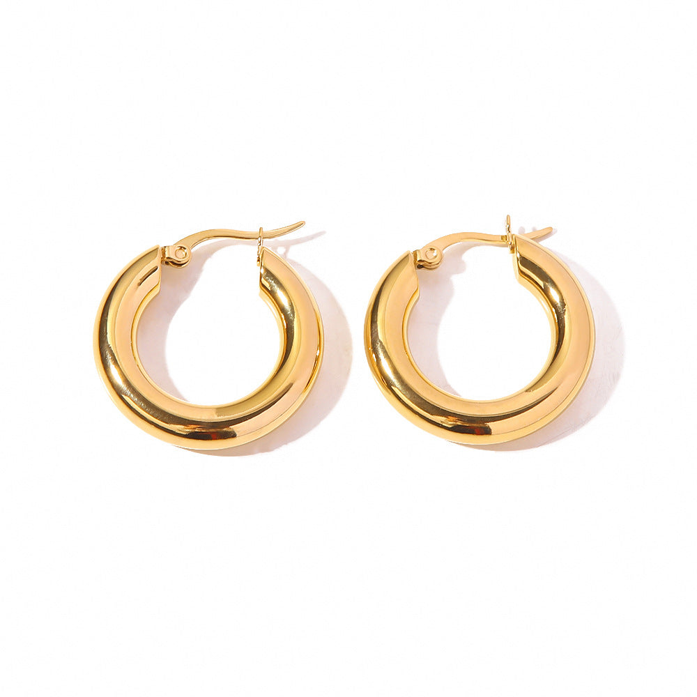 18K Gold-Filled Thick Hoop Earrings