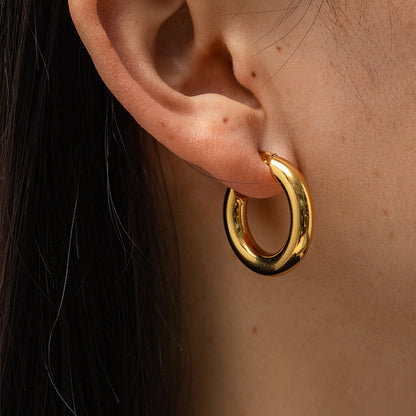 18K Gold-Filled Thick Hoop Earrings