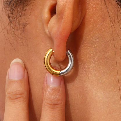 Two Tone Hoop Earring