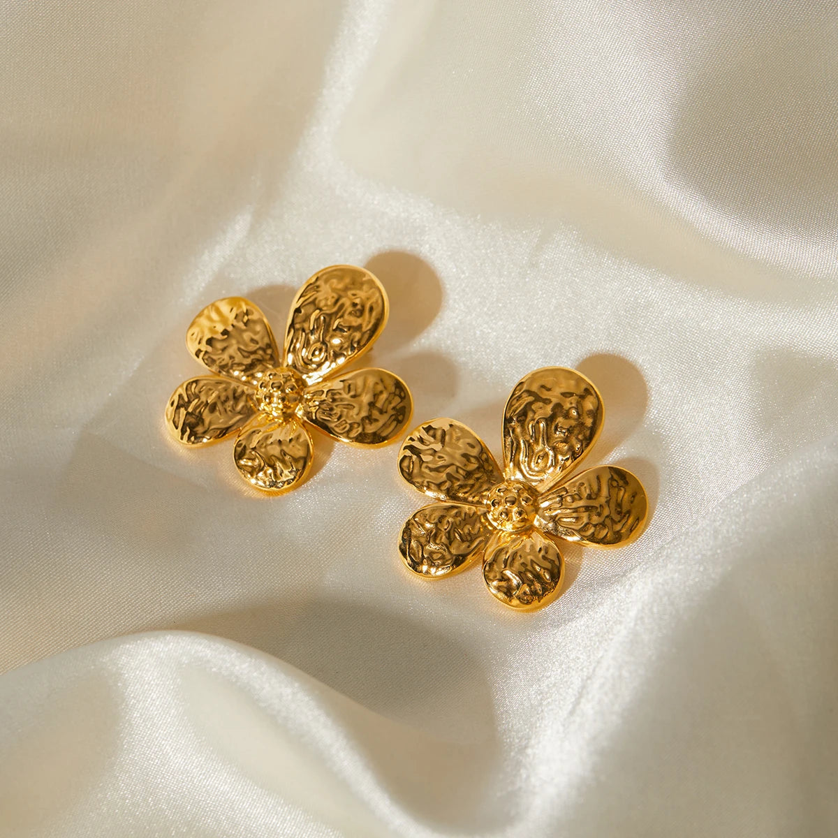 18K Gold Plated Flower Earrings