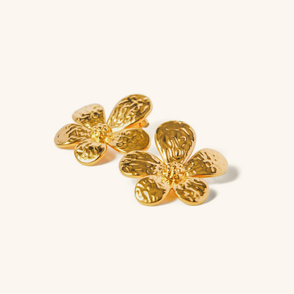 18K Gold Plated Flower Earrings