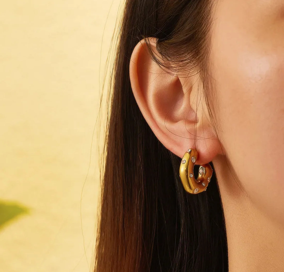 18K Gold Plated Hoop Earrings