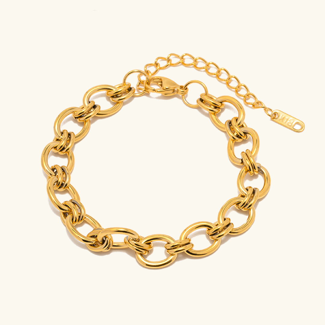 18k Gold Plated Cross Chain Bracelet