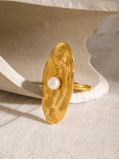 Golden Pearl Ring