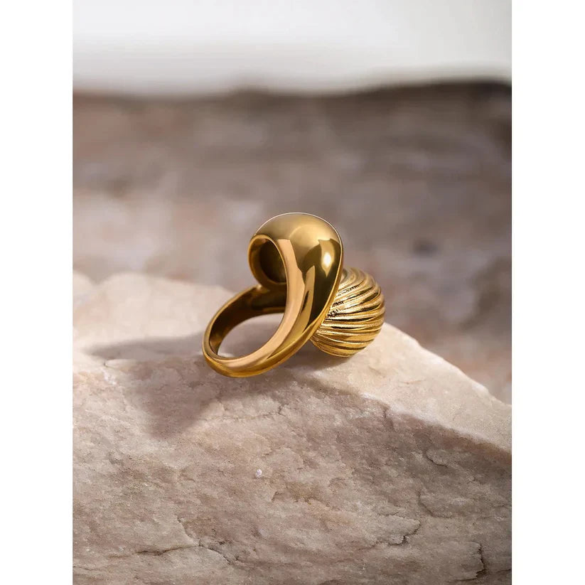 18K Gold Plated Twisted Coastal Ring