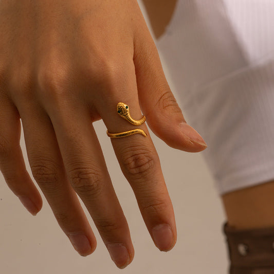 18K Gold Plated Echidna Serpent Ring