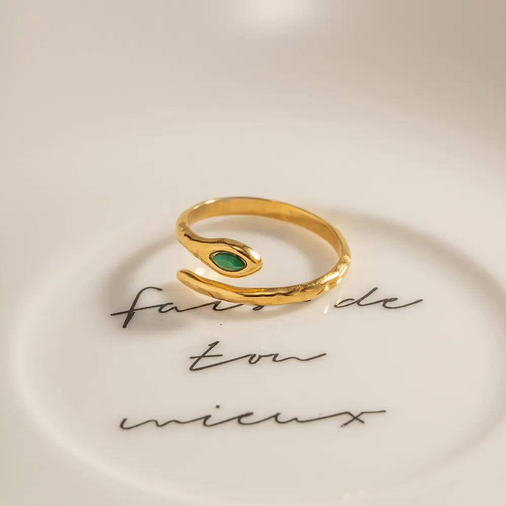 18K Gold Plated Emerald Ring