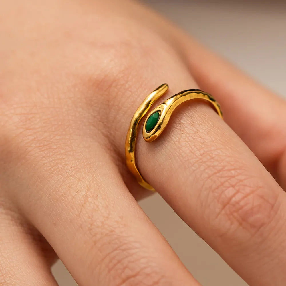 18K Gold Plated Emerald Ring